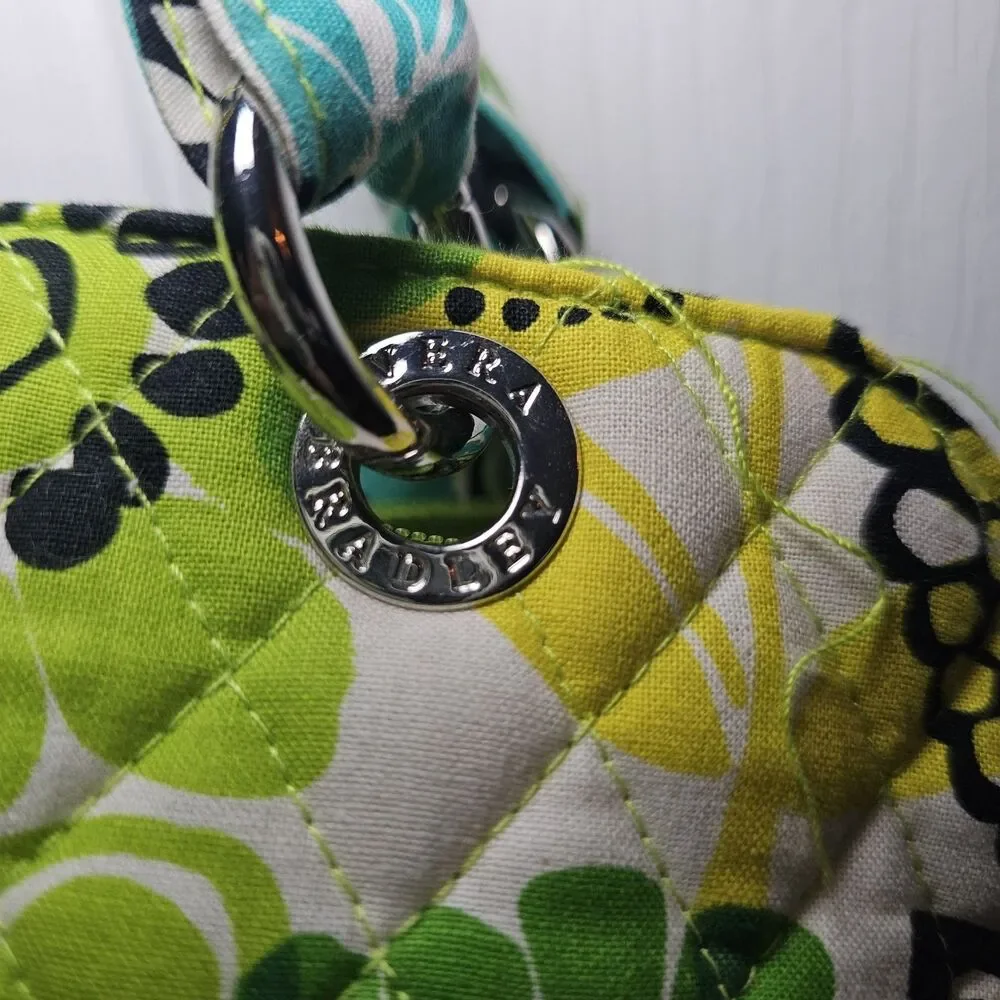 Vera Bradley Limes Up Retired Bowler Shoulder Bag Tote Purse Chain Strap